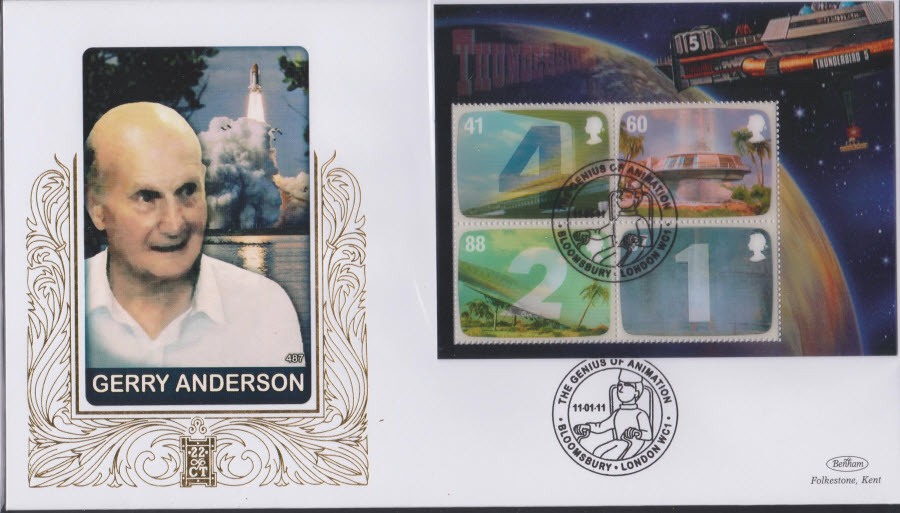 2011-THUNDERBIRDS Benham 22ct Gold SPG BLOOMSBURY LONDON WC1 Postmark MINI SHEET - Click Image to Close