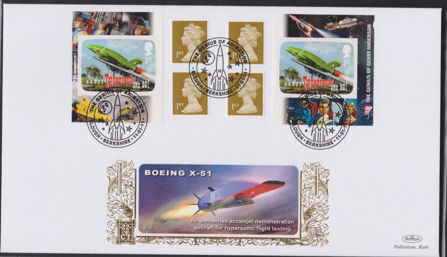 2011-THUNDERBIRDS Benham 22ct Gold SPG SLOUGH, BERKSHIRE Postmark RETAIL BOOK