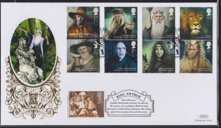 2011-MAGICAL REALMS Benham 22ct Gold SPG AMESBURY,SALISBURY Postmark - Click Image to Close