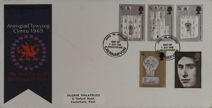 1969-F D C Prince of Wales Rotal Mail Caernavon F D I [DUPLICATE]