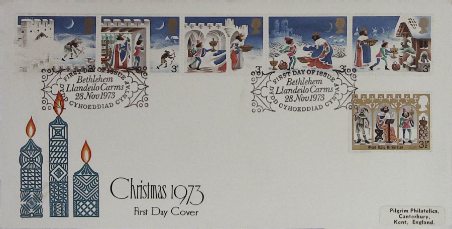 1973-F D C Christmas Philart Cover Bethlehem handstamp