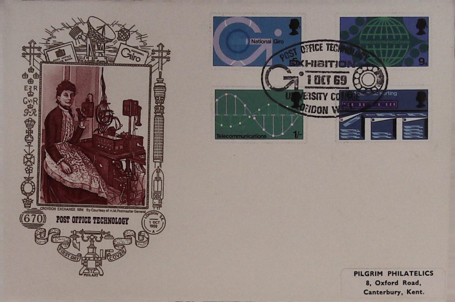 1969-F D C Post Office Technology P O Technology Exhibition Postmark Philart Cover