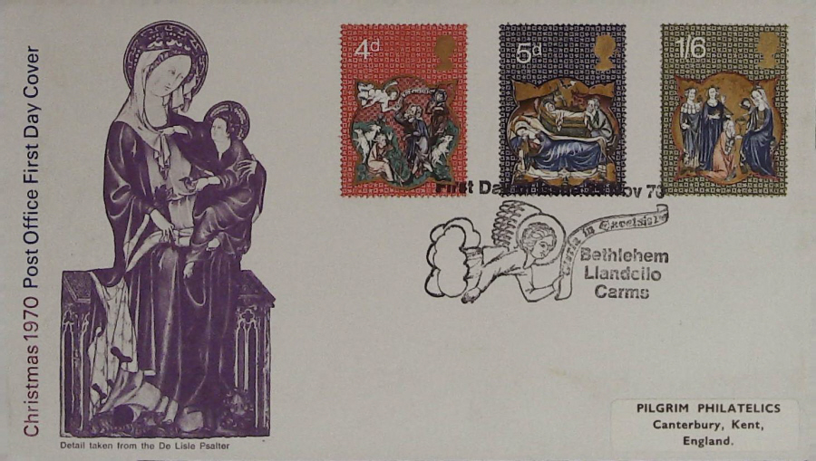 1970 - Christmas, First Day Cover, Bethlehem Postmark Post Office Cover