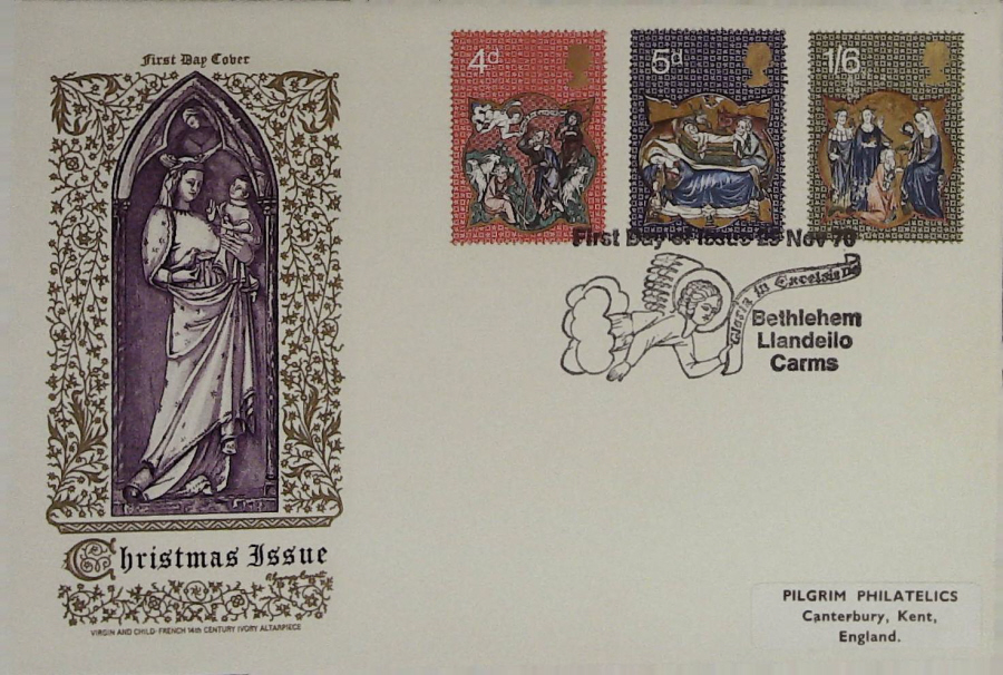 1970 - Christmas, First Day Cover, Bethlehem Postmark Philart Cover