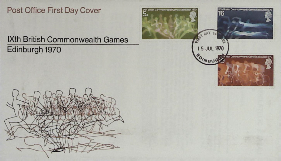 1970 - Commonwealth Games, First Day Cover, Edinburgh Postmark Post Office Cover