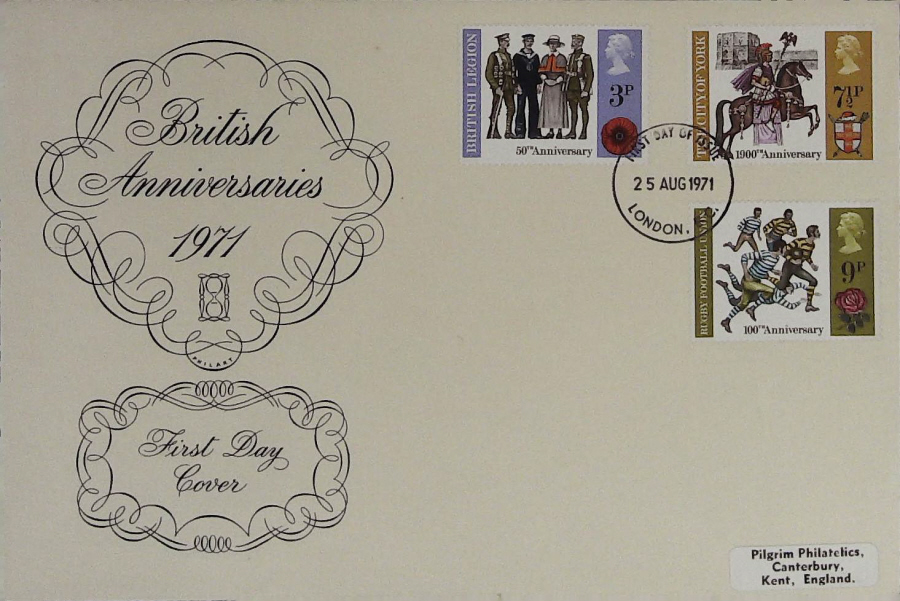 1971-F D C General Anniversaries Philart Cover London E C Handstamp