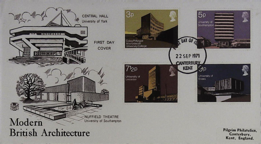 1971-F D C Universities Stuart Cover Canterbury Handstamp