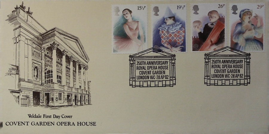 1982 - Theatre VELDALE First Day Cover - Covenr Garden London Postmark