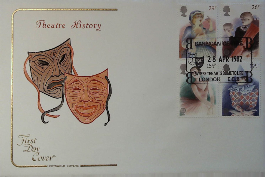 1982 - Theatre COTSWOLD First Day Cover - Barbican London Postmark