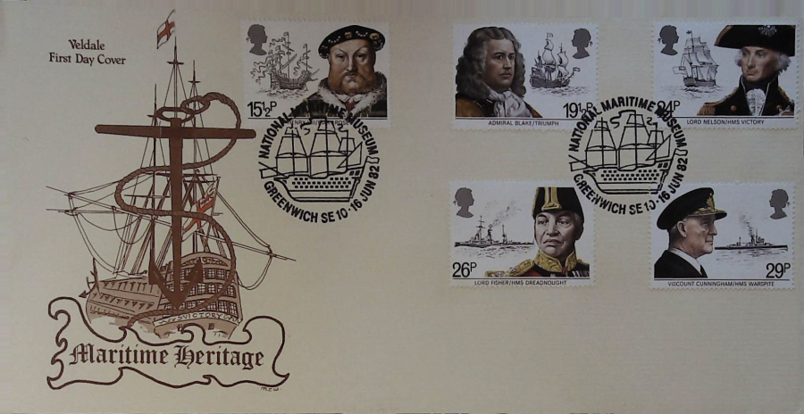 1982 - Maritime Heritage Year VELDALE FDC - Postmark :- GREENWICH LONDON SE 10 - Click Image to Close