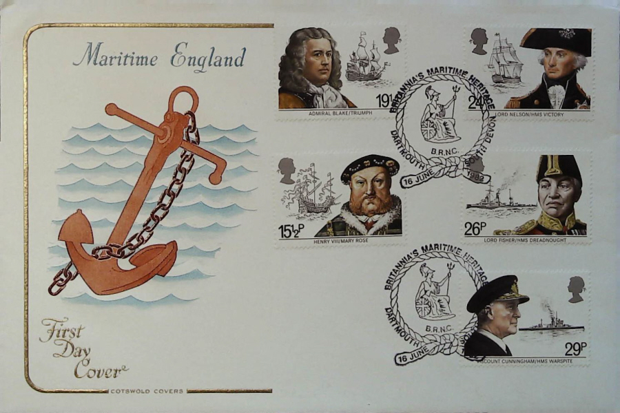 1982 - Maritime Heritage Year COTSWOLD FDC - Postmark :- DARTMOUTH SOUTH DEVON - Click Image to Close