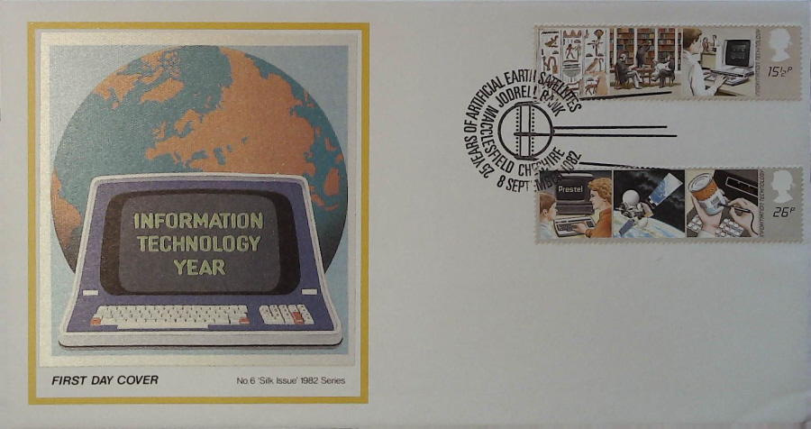 1982 - Information Technology Year PPS SILK - Joderlell Bank Macclesfield, Cheshire Postmark