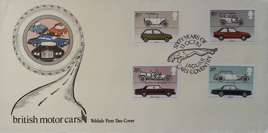 1982 - British Motor Cars VELDALE - Postmark:- SIXTY YEARS OF JAGUAR COVENTRY