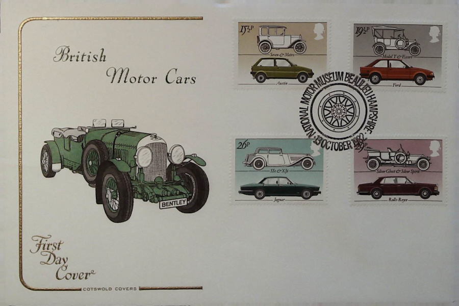 1982 - British Motor Cars COTSWOLD - Postmark:- NATIONAL MOTOR MUSEUM BEAULIEU