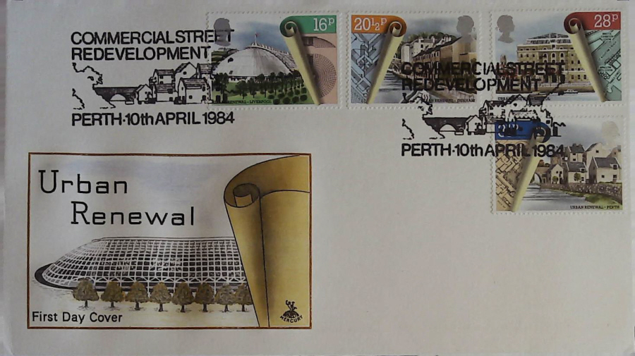 1984 - Urban Renewal MERCURY FDC - Postmark COMMERCIAL ST. REDEVELOPMENT, PERTH - Click Image to Close