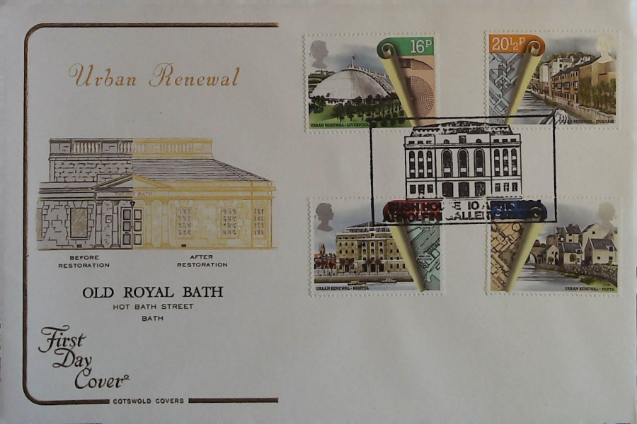 1984 - Urban Renewal, COTSWOLD First Day Cover , Postmark BUSH HOUSE ARNOLFINI GALLERY BRISTOL