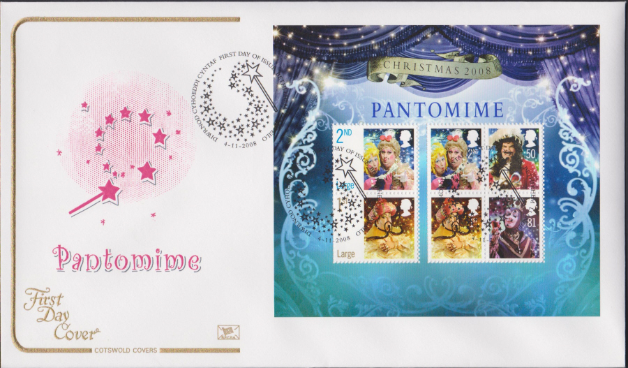 2008 -Christmas Mini Sheet COTSWOLD FDC - First Day of Issue Bethlehem Llandeilo Postmark - Click Image to Close