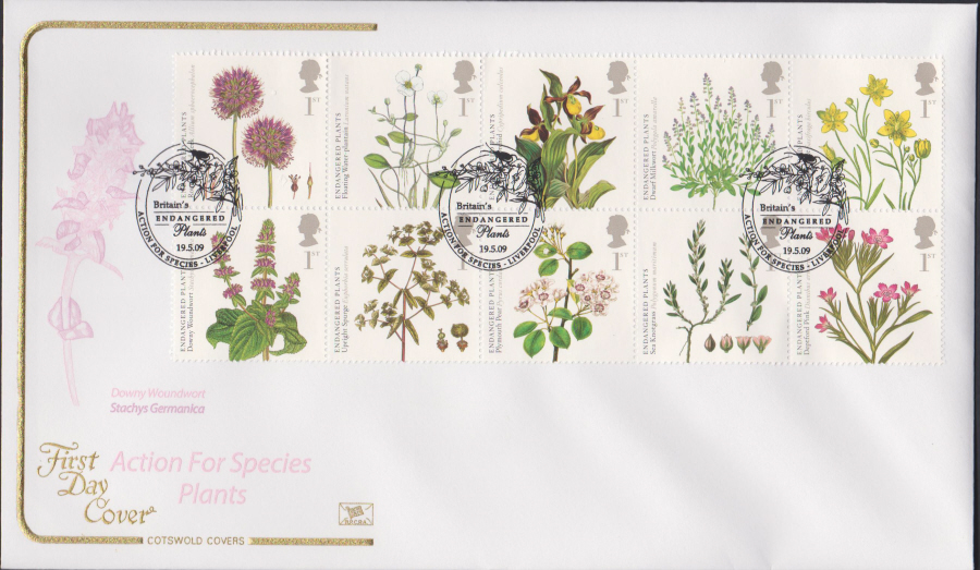 2009 - Kew Gardends -Set Cotswold First Day Cover - Action for Plants Liverpool Postmark