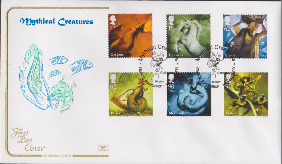 2009 - Mythical Creatures - Cotswold First Day Cover - GB FDC Assn. Cottinglay Postmark - Click Image to Close