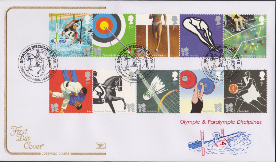 2009 -Olympic Games - Cotswold First Day Cover -Greenwich Park London SE10 Postmark - Click Image to Close