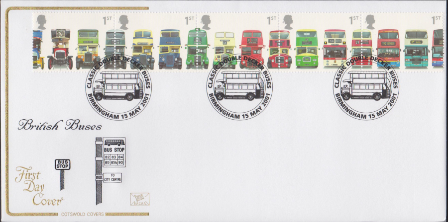 2001 -Buses FDC COTSWOLD - Birmingham, Postmark