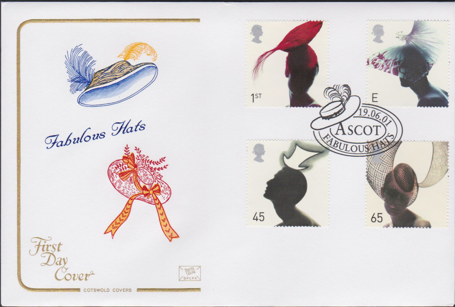 2001 Fabulous Hats FDC COTSWOLD - Ascot , Postmark