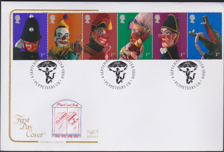 2001 Punch & Judy FDC COTSWOLD -Pupeteers, Bicester , Postmark