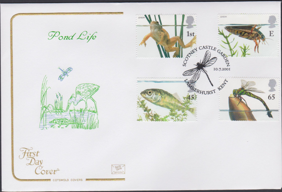 2001 Pond Life FDC COTSWOLD -Stoney Castle Garden,Lamberhurst,Kent Postmark