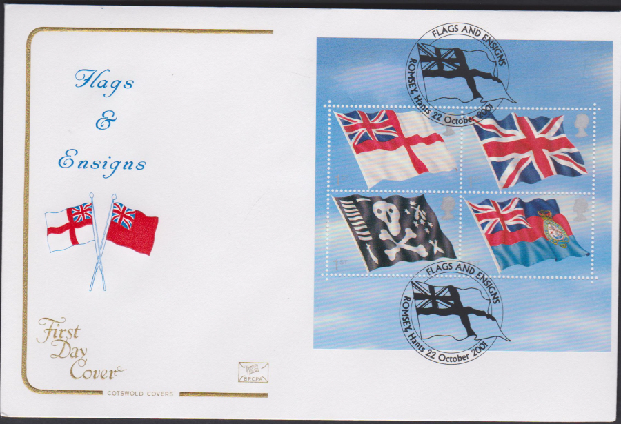 2001 Flags & Ensigns FDC COTSWOLD -Romsey,Hants Postmark