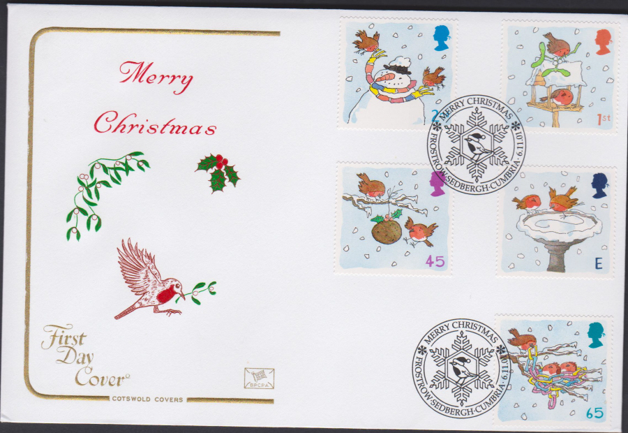 2001 Christmas FDC COTSWOLD - Frostrow,Sedbergh,Cumbria Postmark
