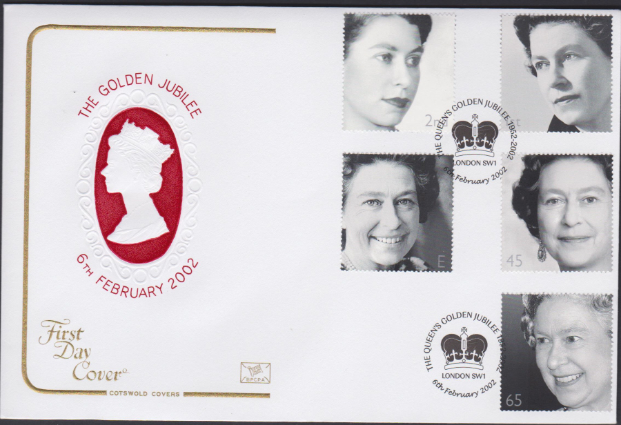 2002 - Queens Golden Jubilee COTSWOLD FDC London SW1 Postmark