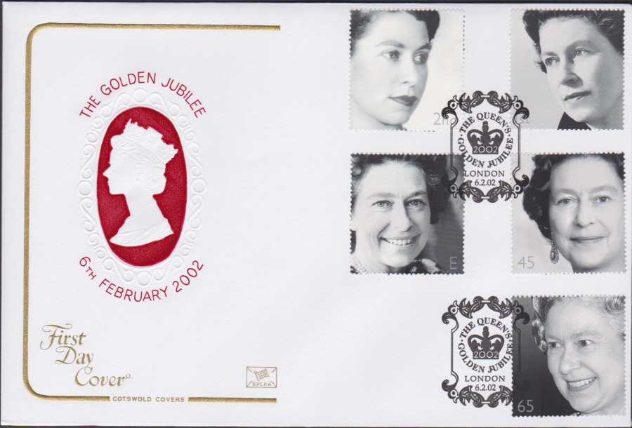 2002 - Queens Golden Jubilee COTSWOLD FDC London Postmark - Click Image to Close