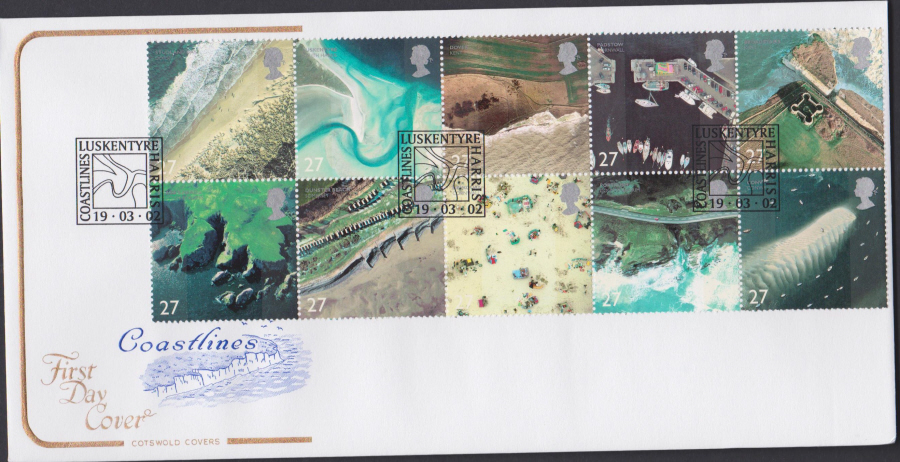2002 -Coastlines COTSWOLD FDC -Coastlines Luskentyre Postmark