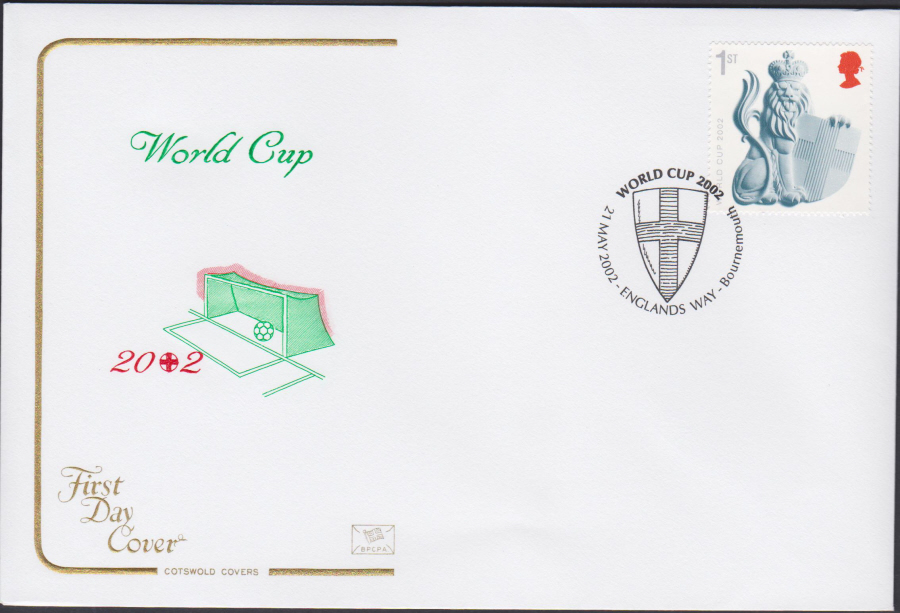 2002 - World Cup COTSWOLD FDC - Englands Way,Bournmouth Postmark