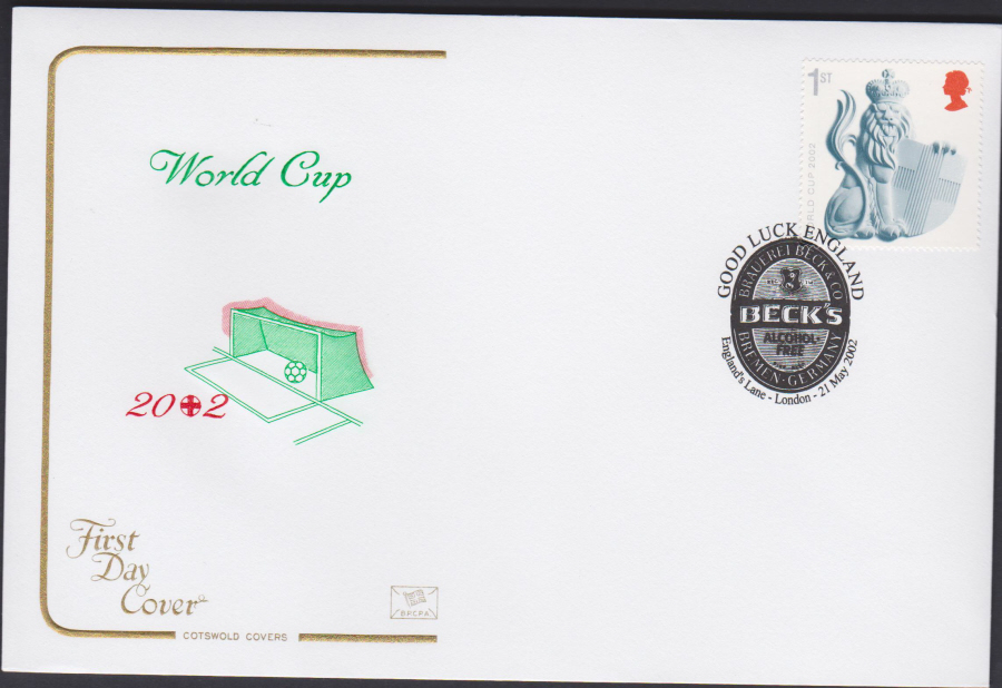 2002 - World Cup COTSWOLD FDC - England's Lane,London Postmark