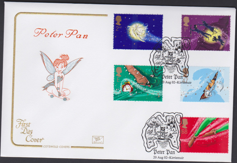 2002 -Peter Pan COTSWOLD FDC - Peter Pan Kirriemuir Postmark