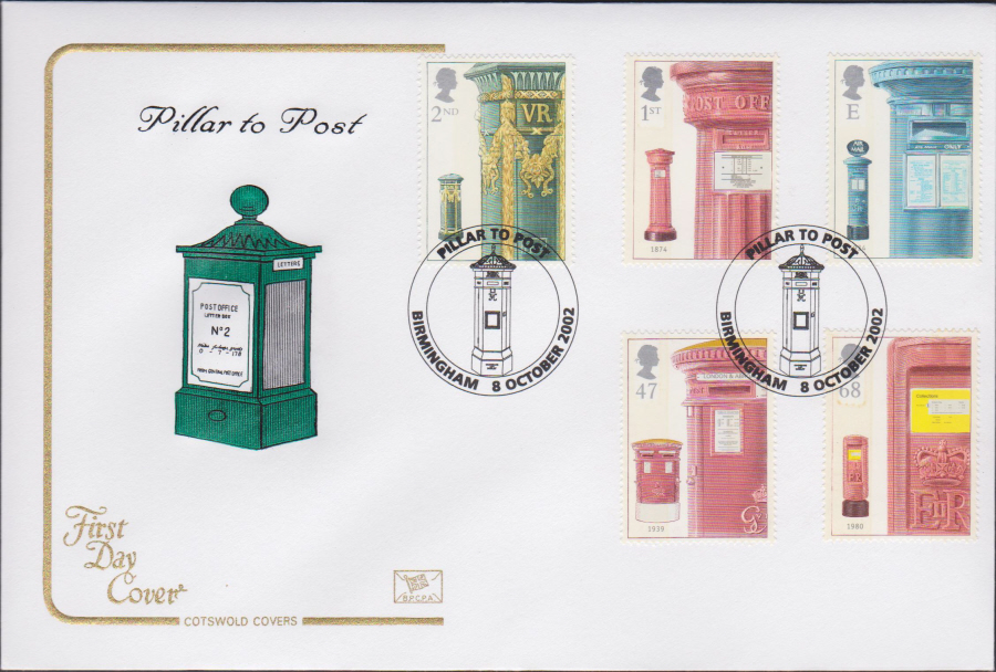 2002 -Pillar to Post COTSWOLD FDC -Pillar to Post,Birmingham Postmark