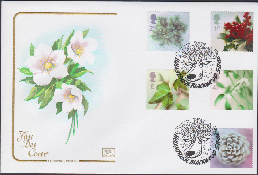 2002 - Christmas COTSWOLD FDC -Hollybush, Blackwood Postmark - Click Image to Close