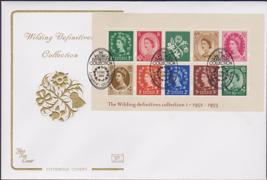 2002 - Wildings Mini Sheet No1 COTSWOLD FDC -Longford Gloucestershire Postmark - Click Image to Close