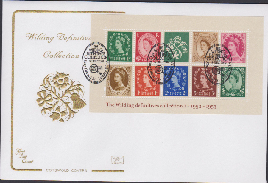 2002 - Wildings Mini Sheet No1 COTSWOLD FDC -King Edward St London EC1A Postmark - Click Image to Close