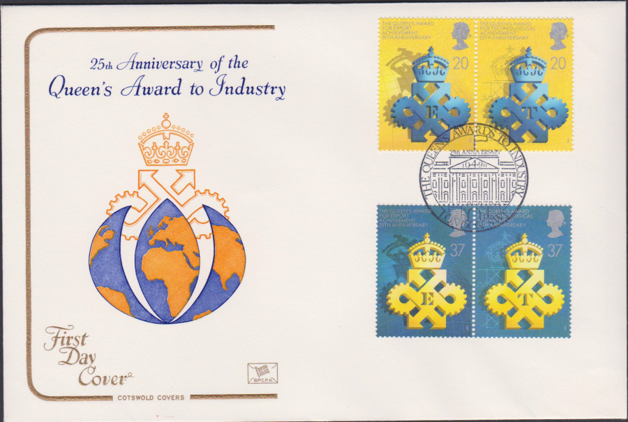 1990 - Cotswold FDC Queen's Award ti Industry . :- 25th Anniversary London SW1 Postmark