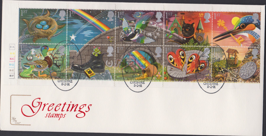 1991 - Cotswold FDC Greetings Stamps :-Rainbow,Macclesfield Postmark