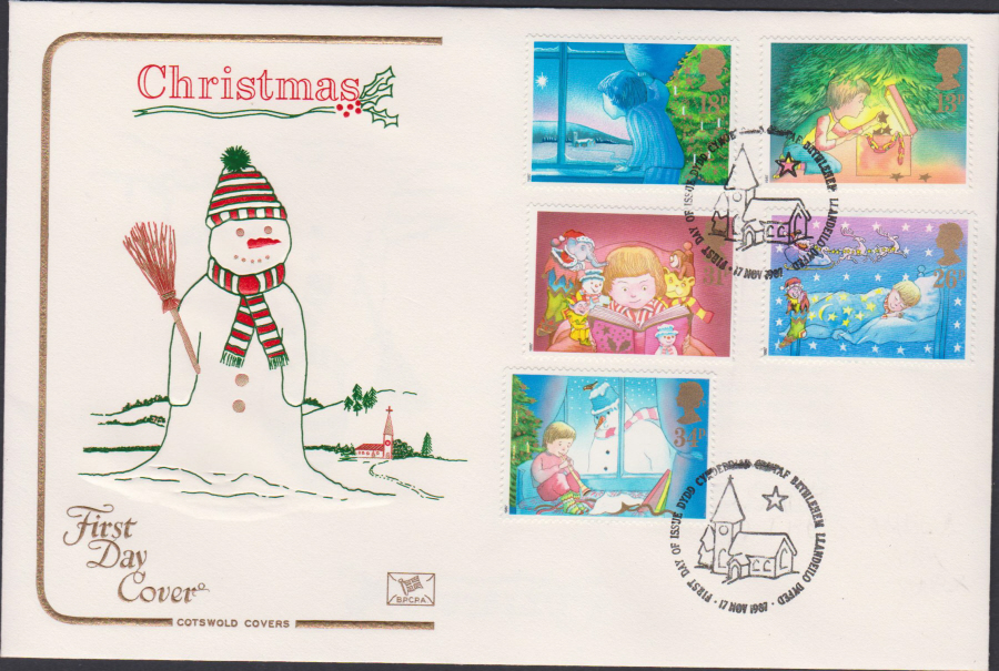 1987- Christmas First Day Cover COTSWOLD First Day of Issue Bethlehem Postmark - Click Image to Close