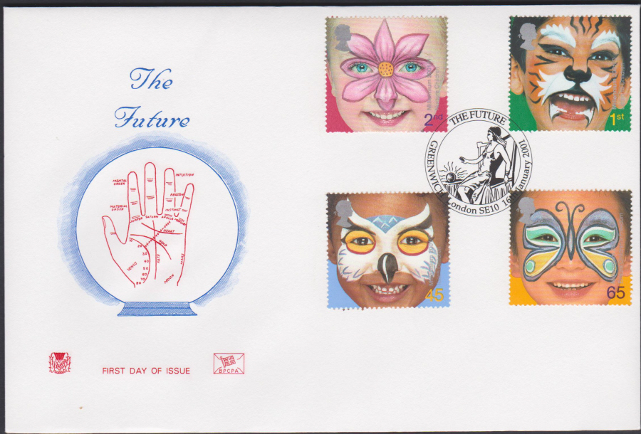 2001 -The Future FDC Stuart - The Future,Greenwich SE10 , London Postmark
