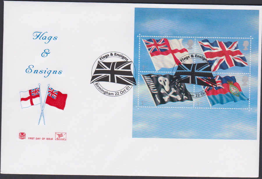 2001 -Flags & Ensigns FDC Stuart -Flags & Ensigns,Birmingham, Postmark