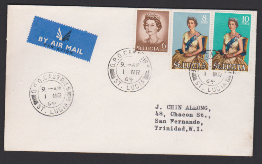 1964 St Lucia FDC part of QEll Set