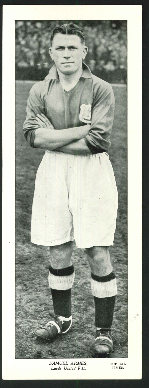 Topical Times Large B & W Samuel Adams Leeds United - Click Image to Close