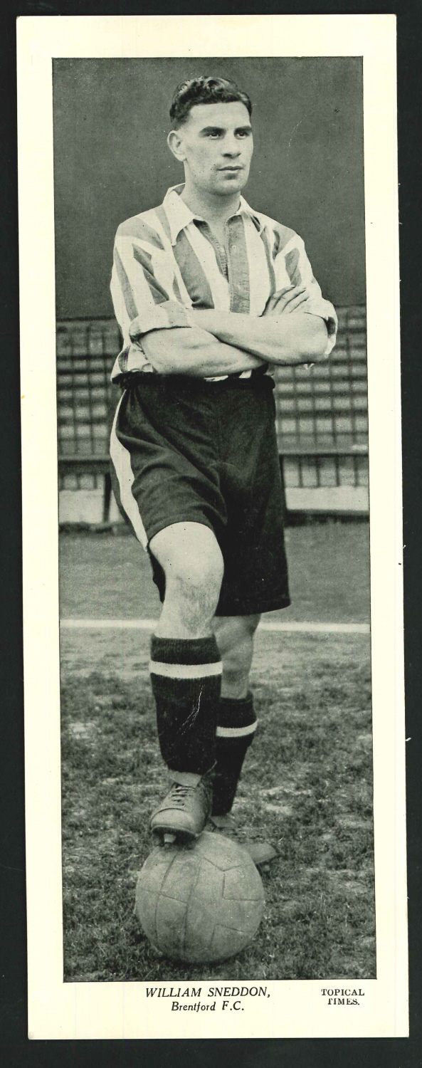 Topical Times Large B & W William Sneddon Brentford F C - Click Image to Close
