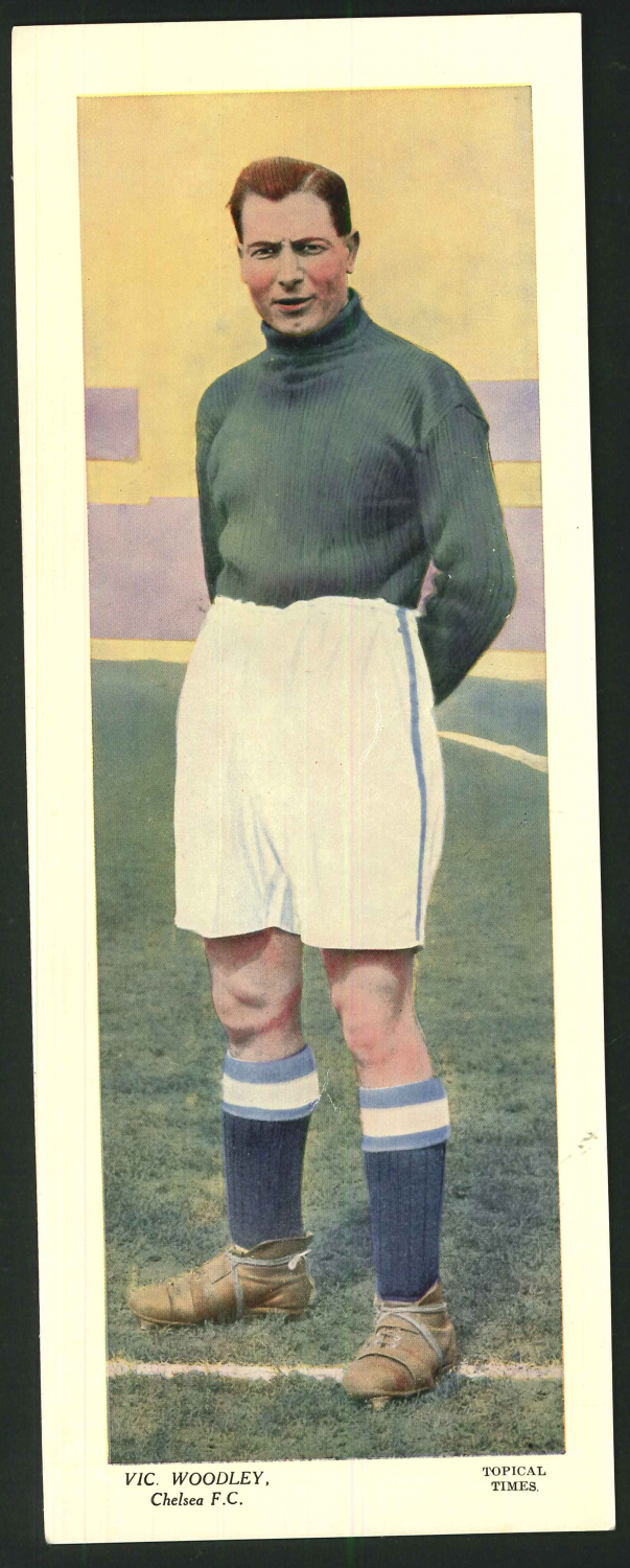 Topical Times Large Coloured Vic Woodley Chelsea F C - Click Image to Close