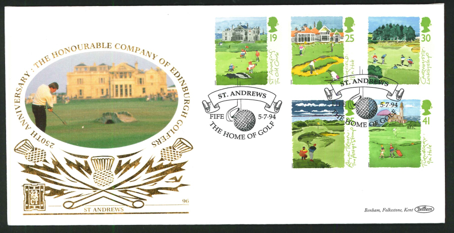 1994 - Golf First Day Cover - St.Andrew's, Home of Golf Postmark - Click Image to Close